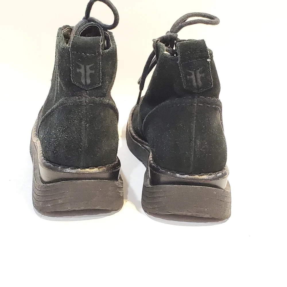 Frye womens vintage boots black suede size 6 avenger lace booties